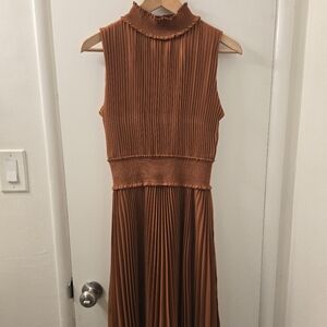 Nanette Lepore Sleeveless Rust Midi Dress